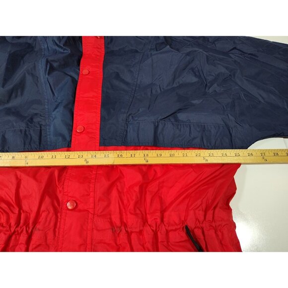 Helly Hansen Hooded Packable Rain Jacket Mens L Vented Full Zip Red Blue Vintage - Picture 7 of 10